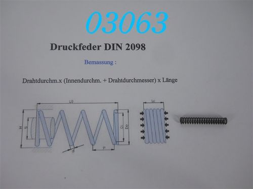 0,6x4x30 Druckfeder DIN 2098 Da: 4,6mm, Di: 3,4mm