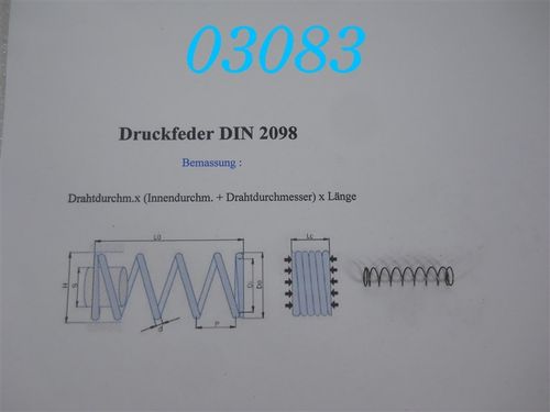 0,5x6,3x30 Druckfeder DIN 2098 Da: 6,8mm, Di: 5,8mm