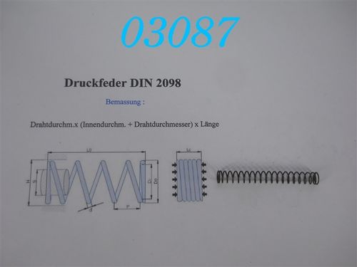 0,63x6,3x54 Druckfeder DIN 2098 Da: 6,9mm, Di: 5,7mm
