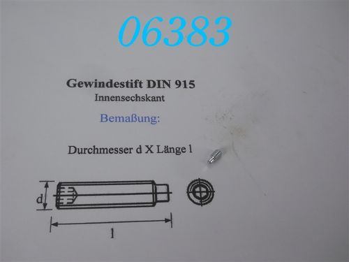 M4x8 Gewindestift DIN 915 -VERZINKT-
