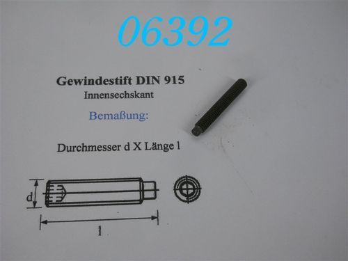 M6x40 Gewindestift schwarz DIN 915