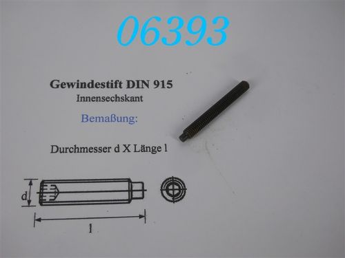 M6x50 Gewindestift schwarz DIN 915