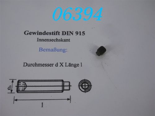 M8x10 Gewindestift schwarz DIN 915