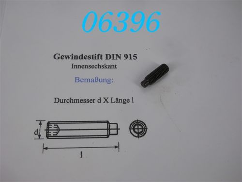 M8x20 Gewindestift schwarz DIN 915