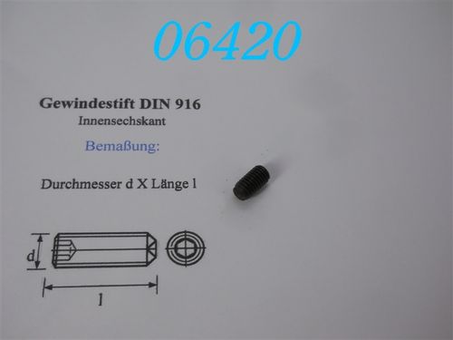 M8x16 Gewindestift DIN 916