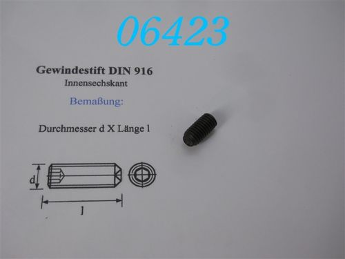 M10x22 Gewindestift schwarz DIN 916