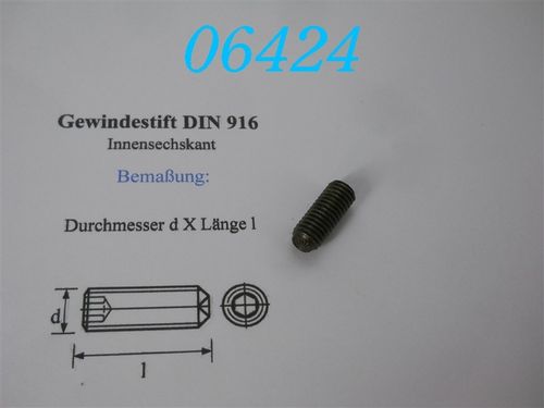 M10x25 Gewindestift schwarz -DIN 916-