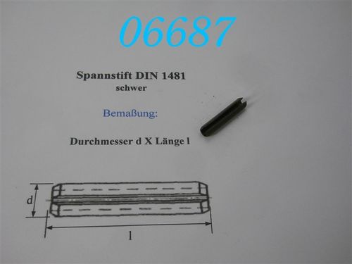 6x30 Spannstift, DIN 1481, schwarz
