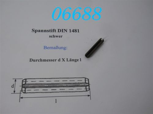 6x32 Spannstift, DIN 1481, schwarz