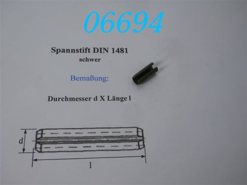 8x20 Spannstift, DIN 1481, schwarz