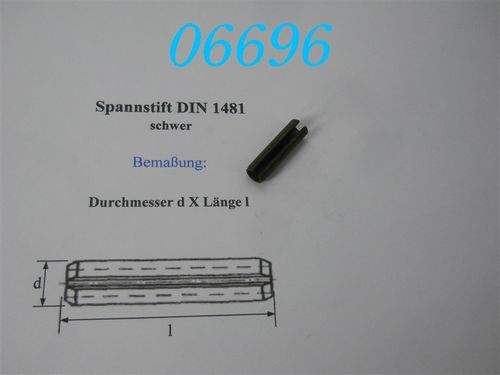 8x30 Spannstift, DIN 1481, schwarz