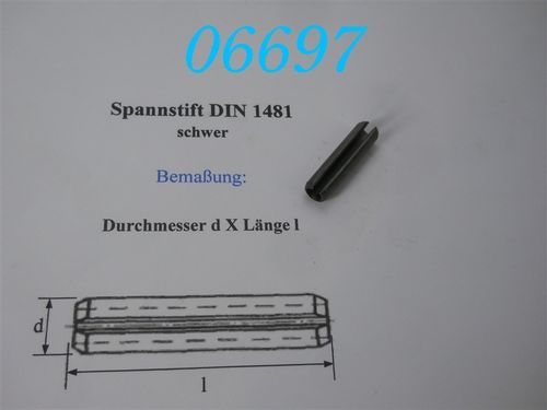 8x32 Spannstift, DIN 1481, schwarz