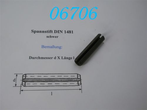 12x55 Spannstift, DIN 1481, schwarz