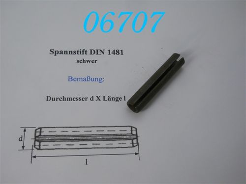 12x60 Spannstift, DIN 1481, schwarz
