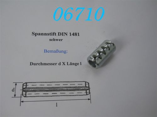 18x36 Spannstift, DIN 1481, VZ
