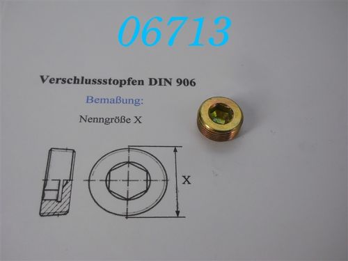 M22x1,5 Verschluss-Schraube, L: 10mm, DIN 906, ZN gelb C6