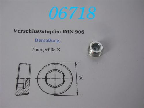 3/8'' NPT Verschluss-Schraube, DIN 906, VZ