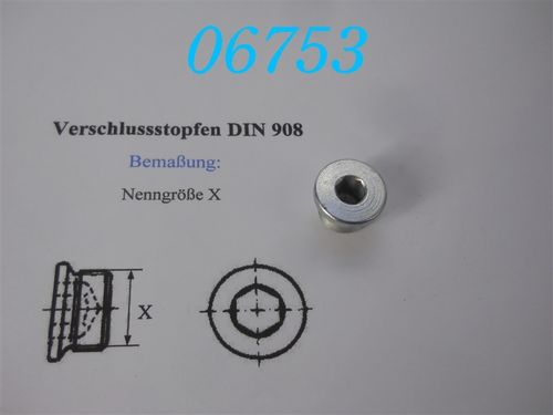 3/8'' Verschluss-Schraube, GL: 12mm, DIN 908, VZ