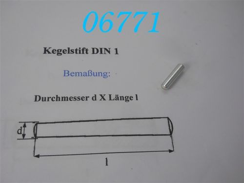 5x20mm Kegelstift, DIN 1, VZ