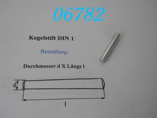 6x40mm Kegelstift, DIN 1, VZ