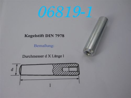 16x70mm Kegelstift, DIN 7978, VZ