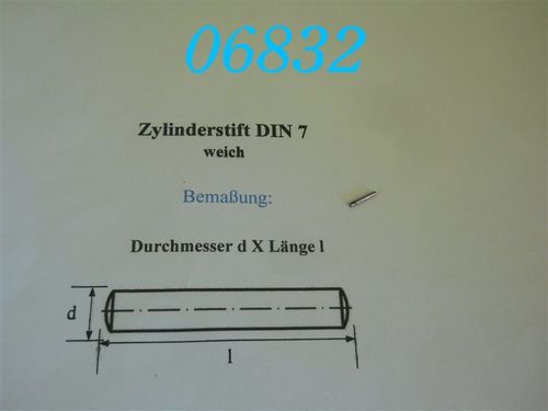1,5x10mm Zylinderstift, DIN 7