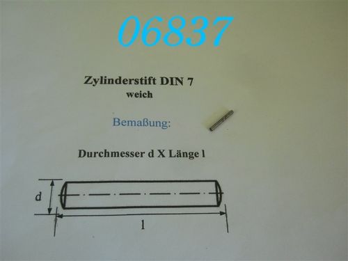 2x16mm Zylinderstift, DIN 7