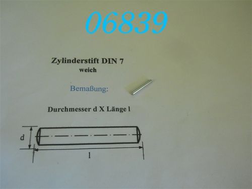 2,5x20mm Zylinderstift, DIN 7, VZ