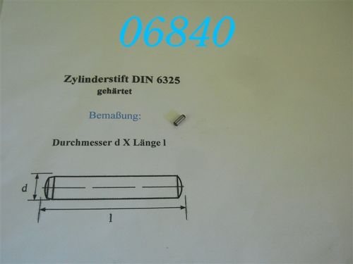 3x8mm Zylinderstift, DIN 6325