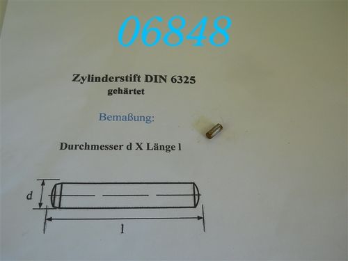 4x10mm Zylinderstift, DIN 6325, rostig