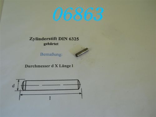 5x20mm Zylinderstift, DIN 6325