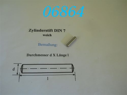 5x20mm Zylinderstift, DIN 7, Toleranz: M6