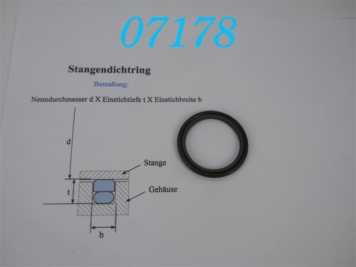 Hydraulik-Stangendichtung Glyd-Ring, Turcon-Stepseal; d: 40mm; b: 4mm; Tiefe: 5,5mm