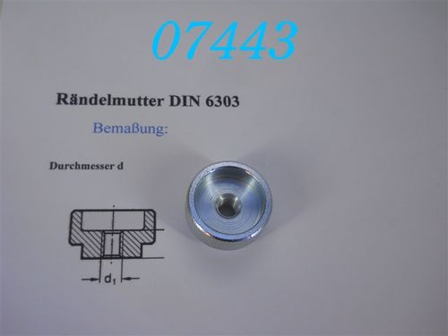 M8 Rändelmutter verzinkt DIN 6303