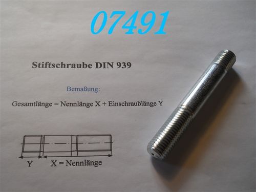 M16x90 Stiftschraube DIN 939 -VZ-